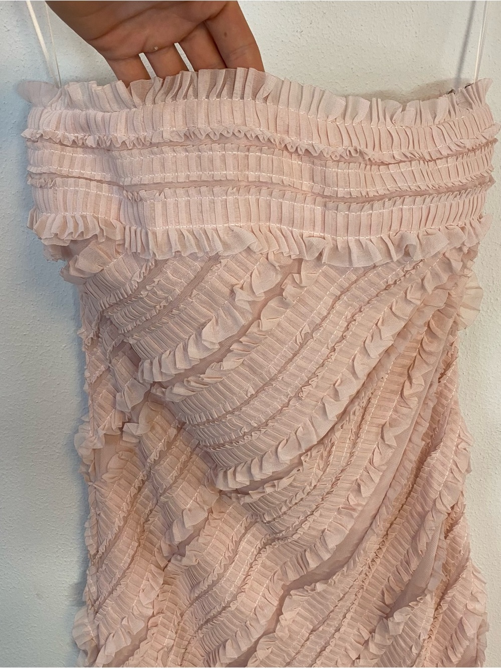 Fate Boutique Give Me Peace Dusty Punk Ruffle Strapless Maxi Dress Medium - Picture 3 of 8